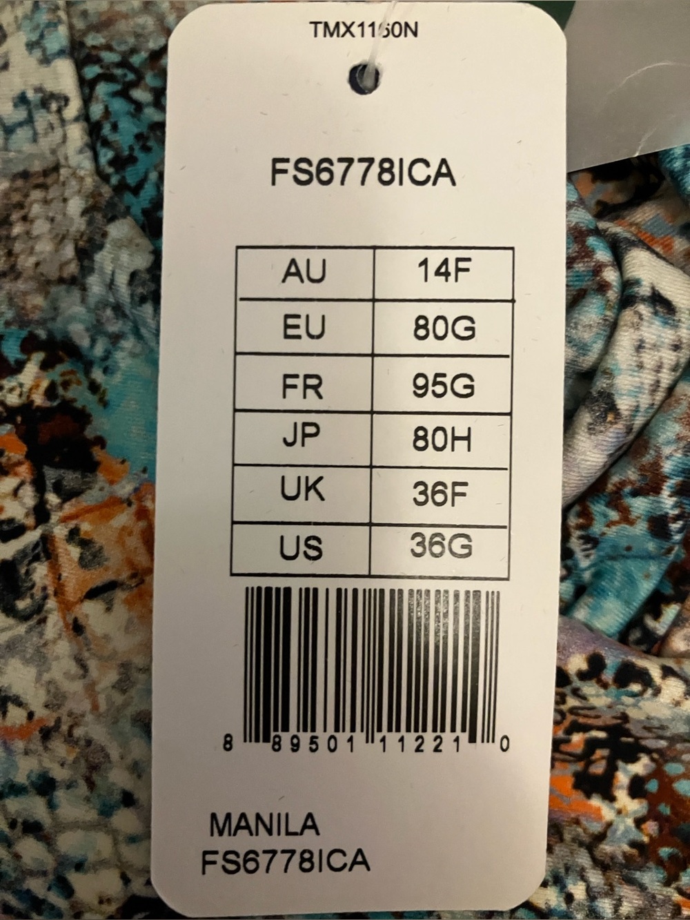 Fantasie Manila Icy Aqua Underwire Plunge One Piece Swimsuit 36G - Picture 4 of 8